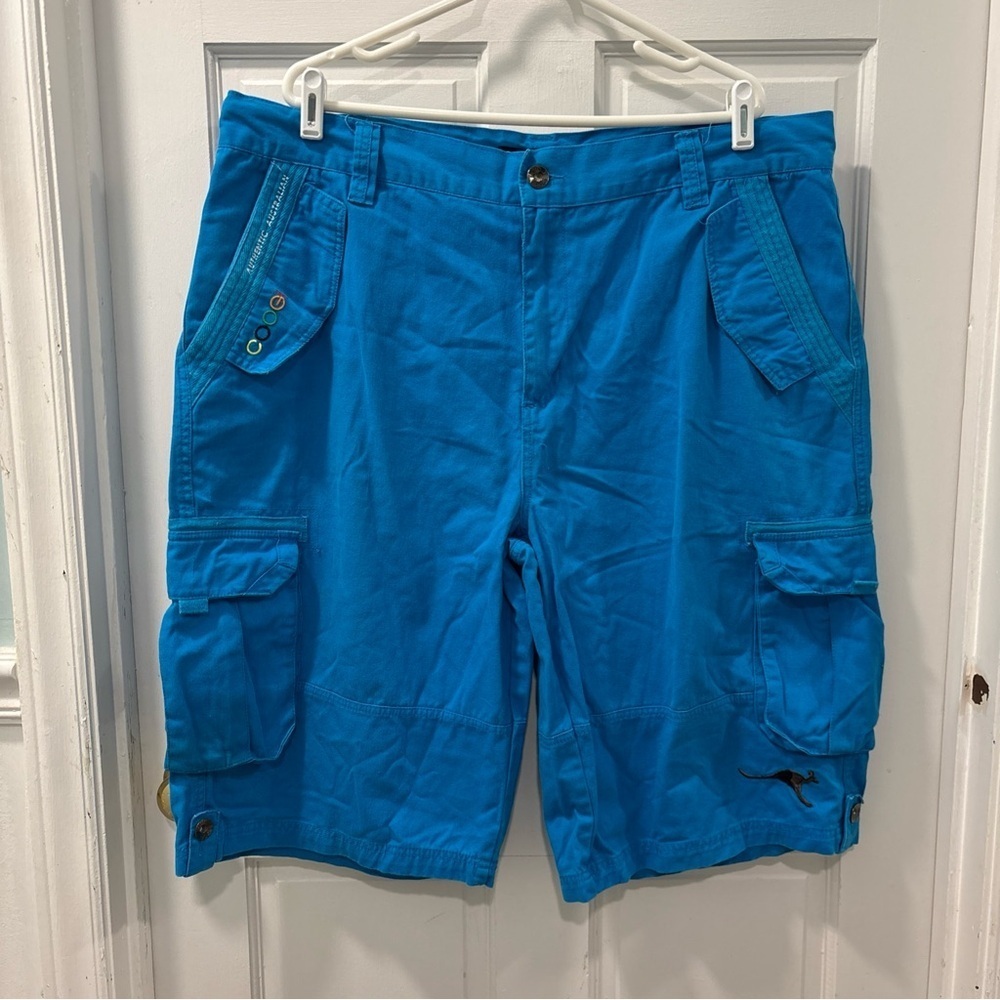 Vtg Coogi Men’s Cargo Shorts Size 42 Blue Embroidered Streetwear 90s Y2K Hip Hop